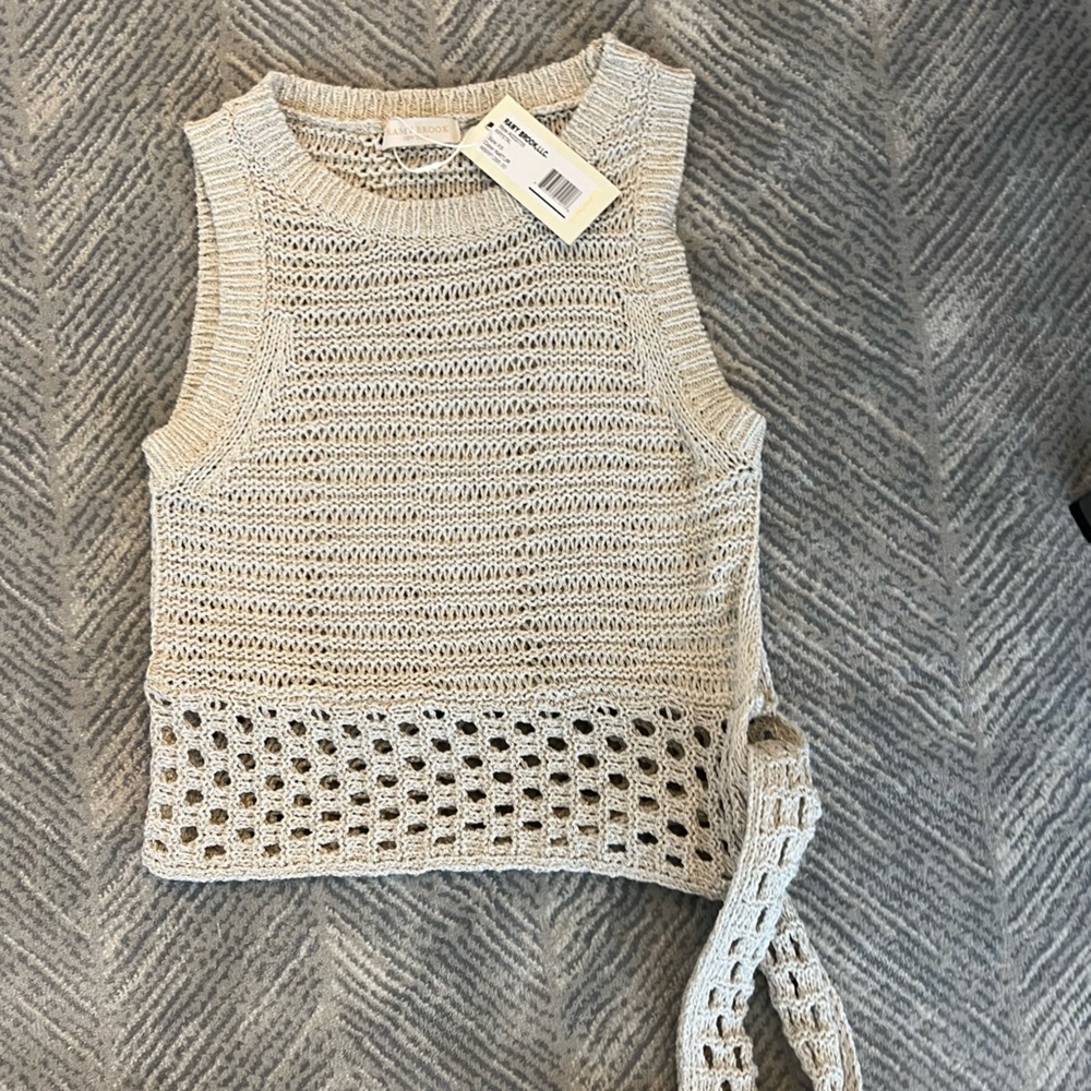 Ramy Brook crochet top, color natural, NWT XS